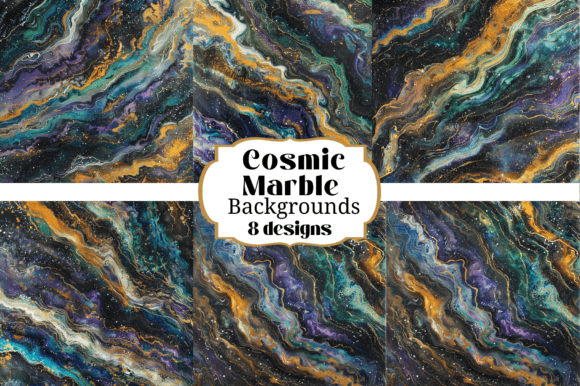 8 Cosmic Galaxy Marble Backgrounds for Stunning Projects