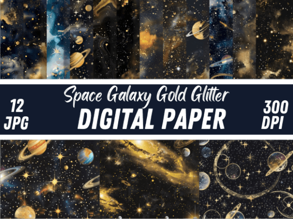 Celestial Elegance: Using Gold Galaxy Glitter Backgrounds