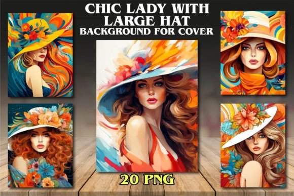 Chic Lady with Large Hat Backgrounds for Creative Projects