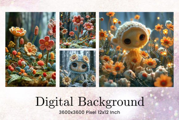 Crochet Flower Backgrounds Wallpaper: A Digital Textile for Modern Design