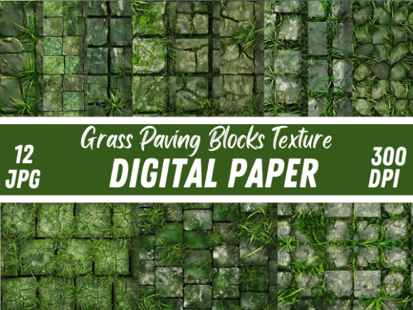 Grass Paving Blocks Paper Backgrounds: A Designer's Texture Toolkit