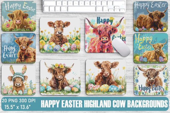 Happy Easter Highland Cow Backgrounds: Your New Favorite Easter Asset