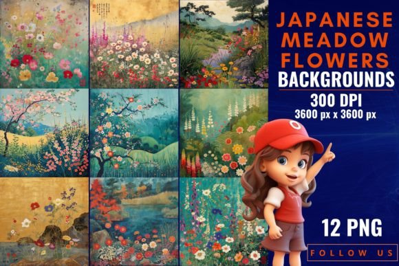 Japanese Meadow Flowers Backgrounds: Infusing Serenity into Design
