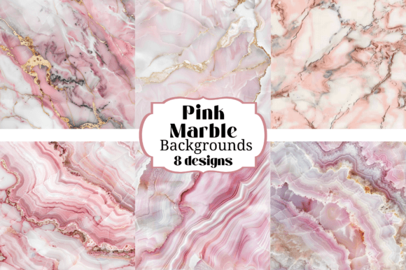 Pink Granite Marble Stone Backgrounds: 8 Digital Papers