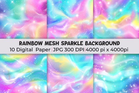 Rainbow Mesh Sparkle Backgrounds: Elevate Your Creative Projects