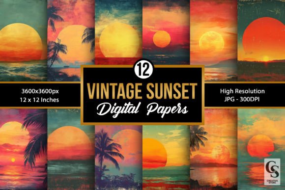 Retro Vintage Sunset Backgrounds: Your Ultimate Design Toolkit