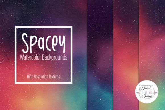 Spacey Watercolor Backgrounds for Creative Projects
