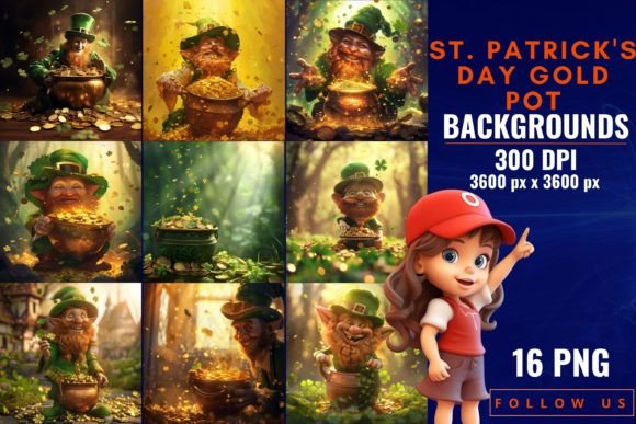 St. Patrick's Day Gold Pot Backgrounds: Infuse Your Designs with Irish Luck