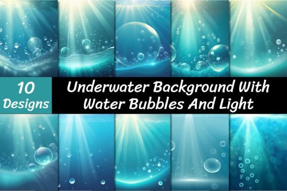Underwater Blue Ocean Backgrounds: Digital Design Depth