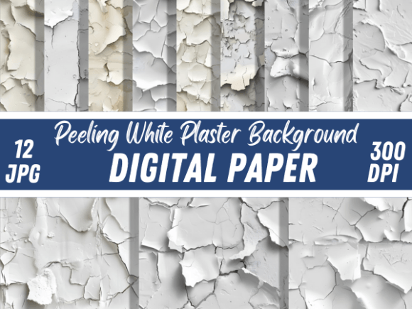 White Peeling Wall Plasters Backgrounds: A Digital Asset for Authentic Design