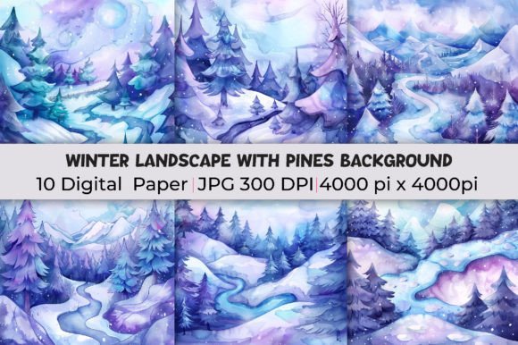 Winter Landscape with Pines: A Designer's Guide to Atmospheric Backgrounds